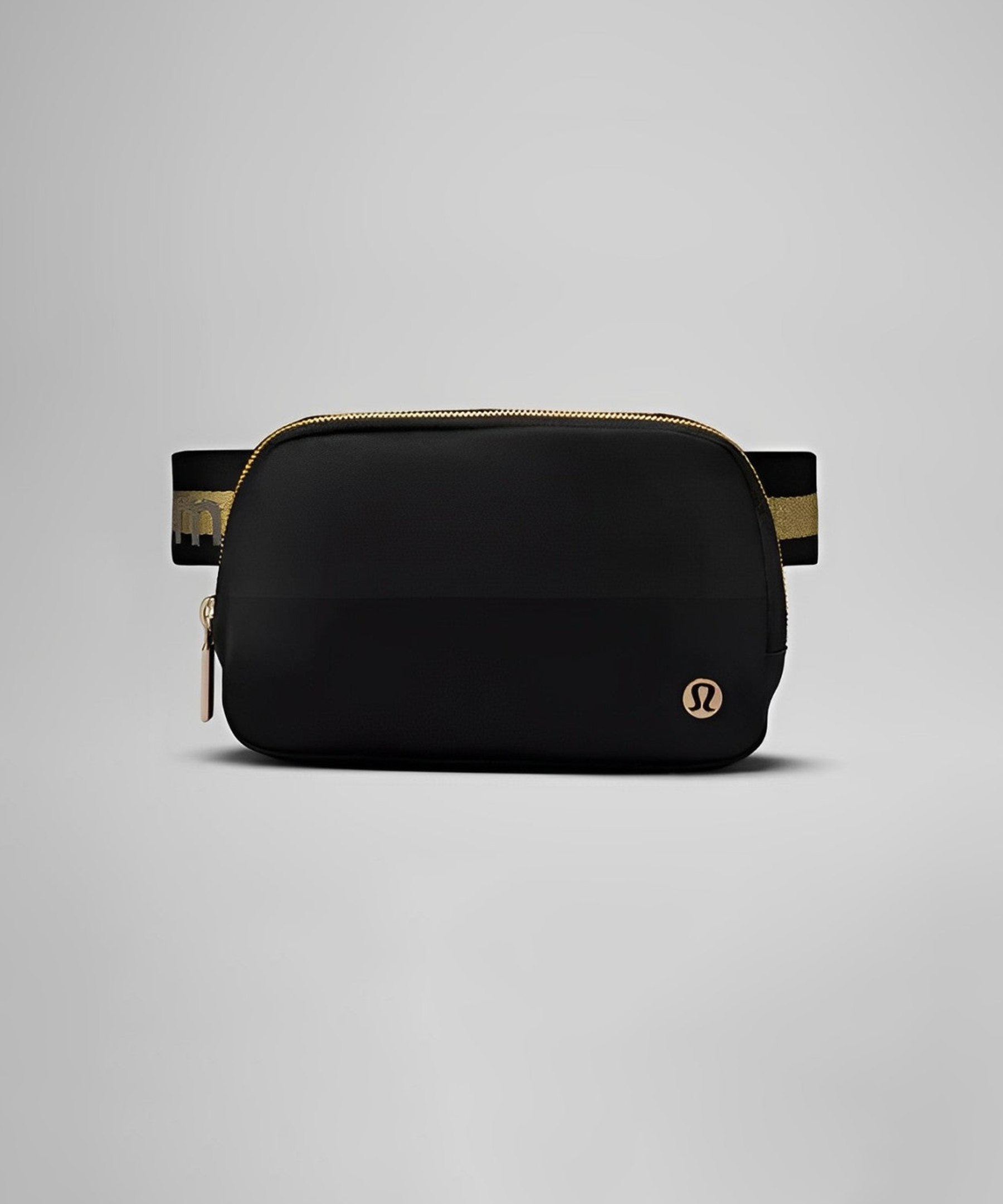 Lululemon Everywhere Belt Bag, Athletica Fanny Packs, Crossbody Gym Bags, Fashion Waist Packs with Adjustable Strap ( Black/Gold )